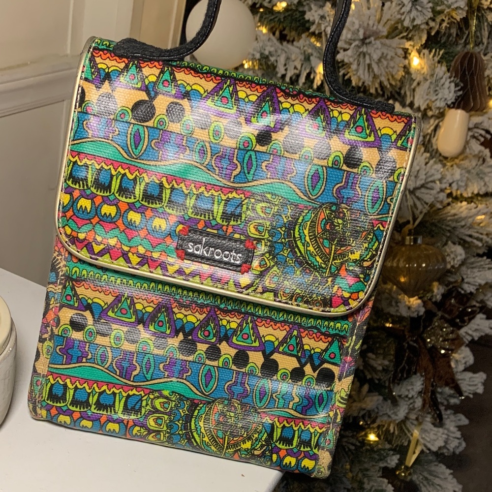 Sakroots Vibrant Patterned Velcro Lunch Bag